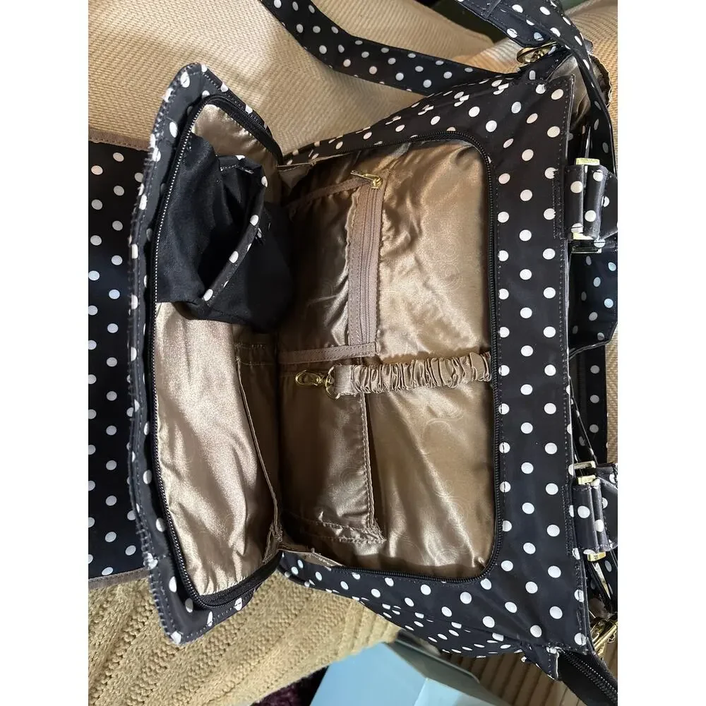 JuJuBe Be Classy Structured Multi-Functional Diaper Bag Black White Polka Dot